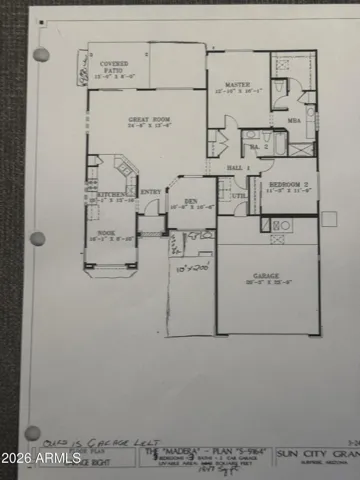 This is a mirror image of floorplan