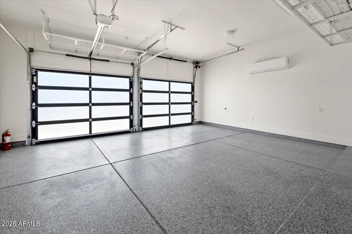 Garage with epoxy floor