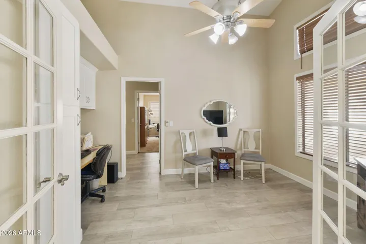 Built in desk & storage cabinets added where 4th bedroom closet would be