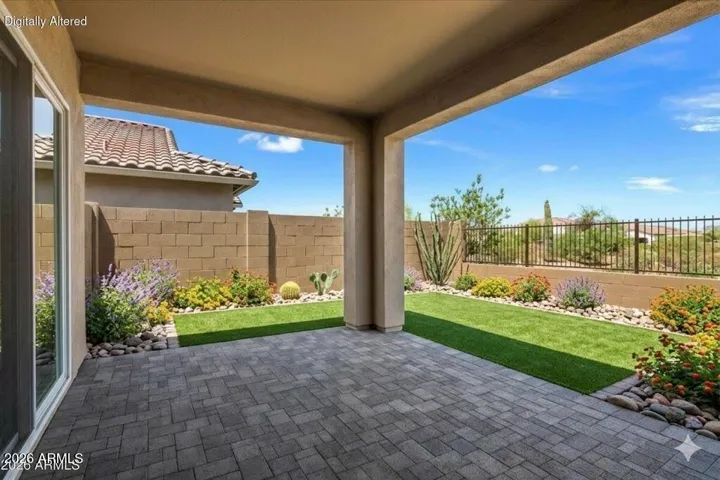 This is an AI rendering. A typical landscape contractor could take 2-3 days for installation and depending on materials used a range of $7,500-12,500. The seller is not offering any landscaping credits and this is strictly informational.