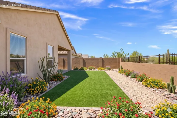 This is an AI rendering. A typical landscape contractor could take 2-3 days for installation and depending on materials used a range of $7,500-12,500. The seller is not offering any landscaping credits and this is strictly informational.