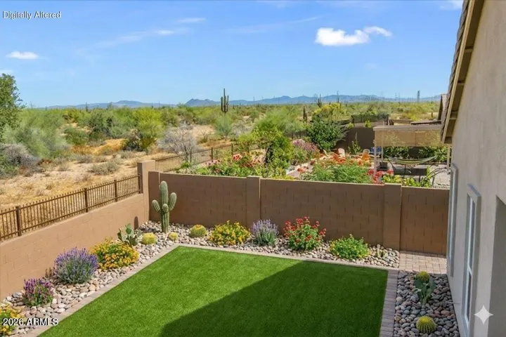 This is an AI rendering. A typical landscape contractor could take 2-3 days for installation and depending on materials used a range of $7,500-12,500. The seller is not offering any landscaping credits and this is strictly informational.