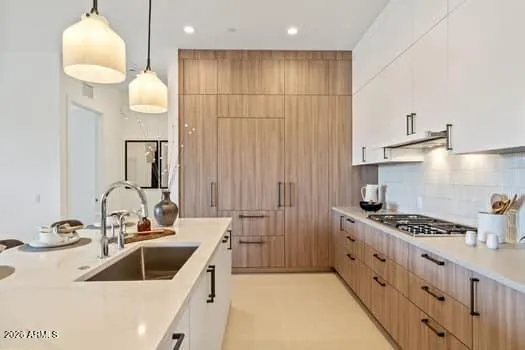 Premium appliances, sleek design, and abundant storage.