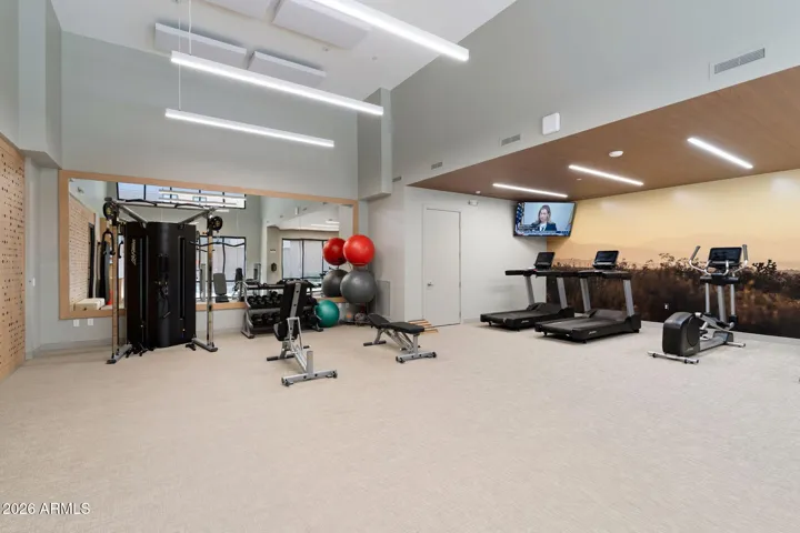 Fully equipped fitness center with modern equipment