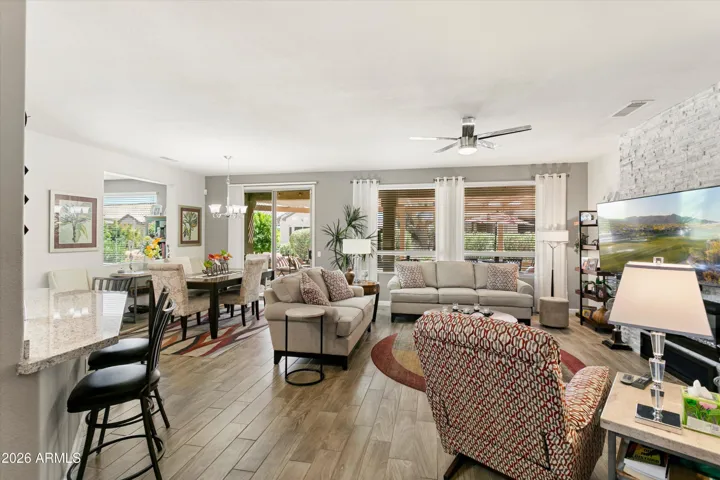 Most of the furniture remains with the home.