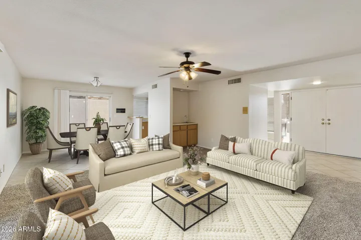 Virtually staged great room
