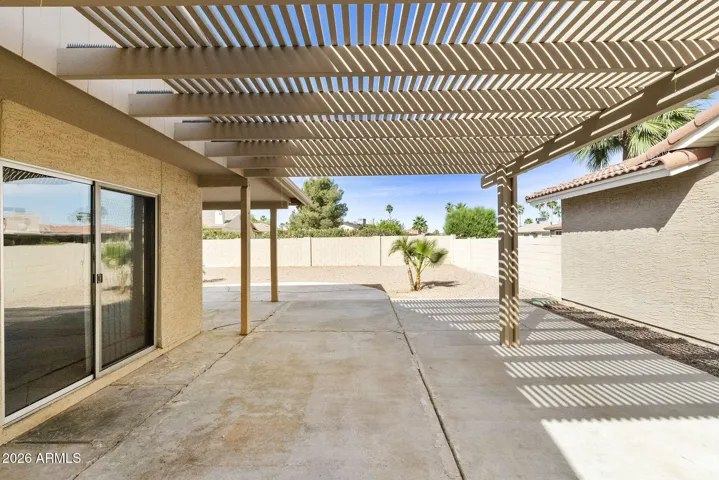 Pergola covered patio