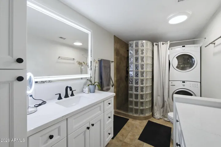 With dedicated stackable laundry
