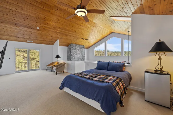 Feature a sitting area, bedroom and full bath.