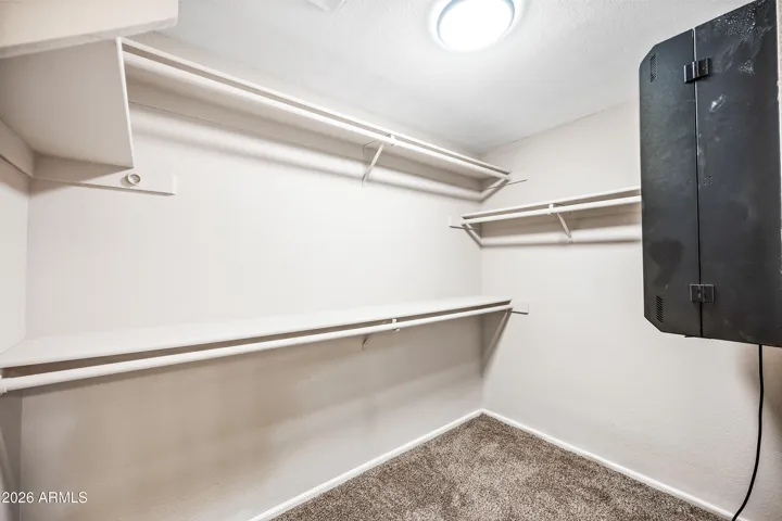 Server cabinet in master closet.
