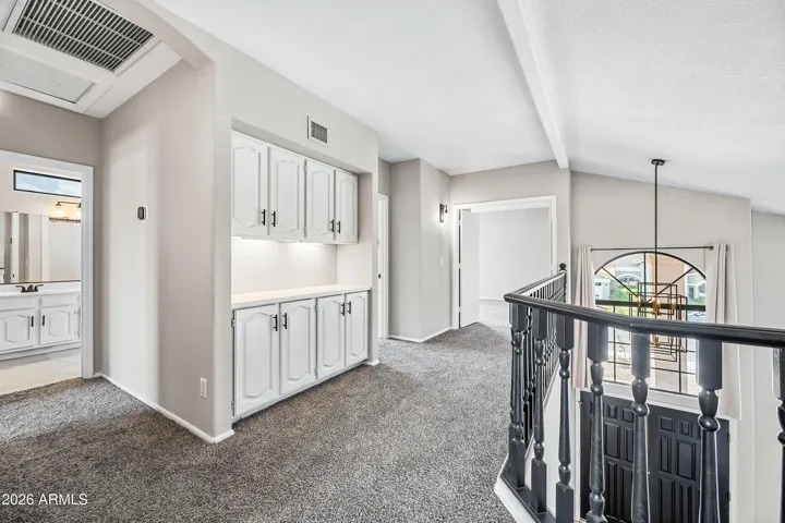 Drop zone with under cabinet lighting.