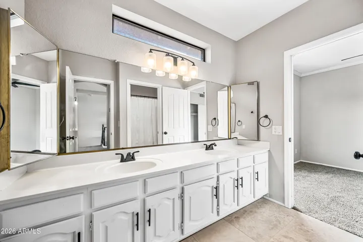Jack and Jill bathroom from hallway to fourth bedroom.