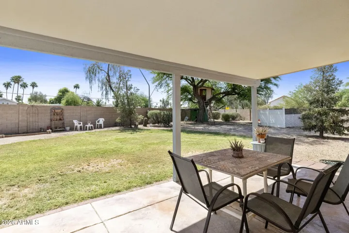 East facing patio
