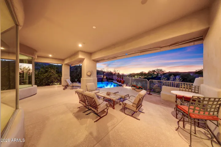 Patio equipped with automatic shades too!