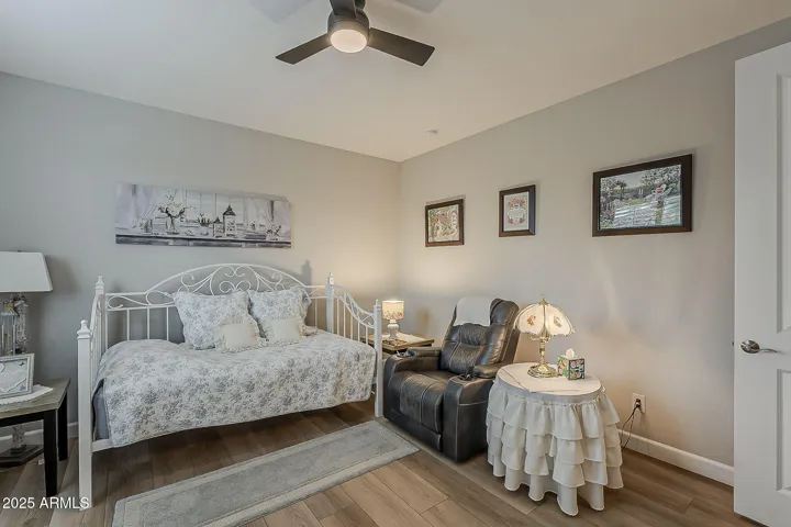 Included bedroom & Full bathroom with walk in shower