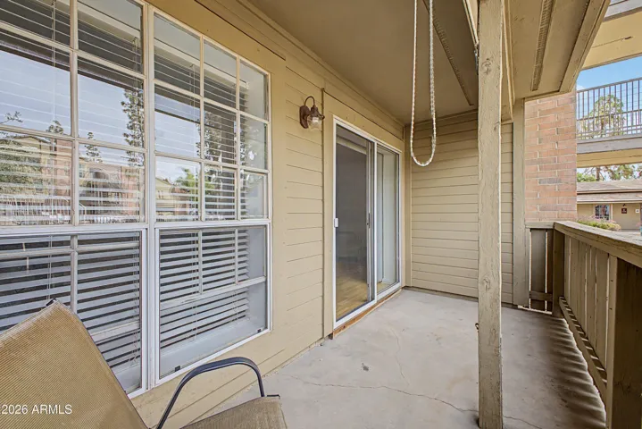 Patio has pull-down screen