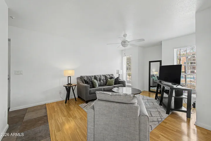 Spacious Living room w two large windows