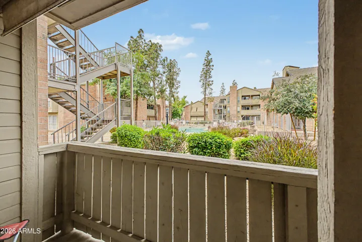 Your patio is steps away from the pool