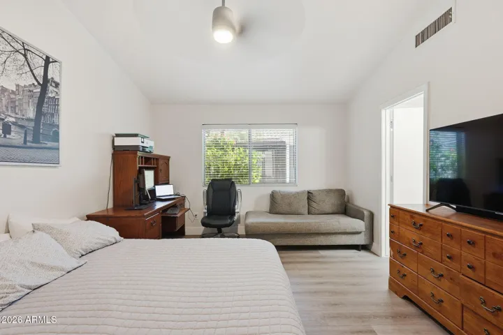 Primary Bedroom with vaulted ceilings