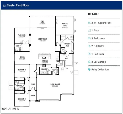 Base floorplan shown. Actual floorplan may vary based on architectural options not shown, when applicable.