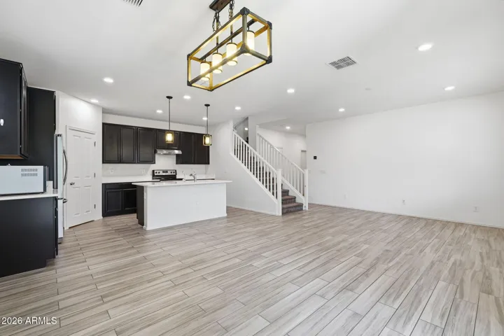 Open Concept Living and Dining Room + Kitchen