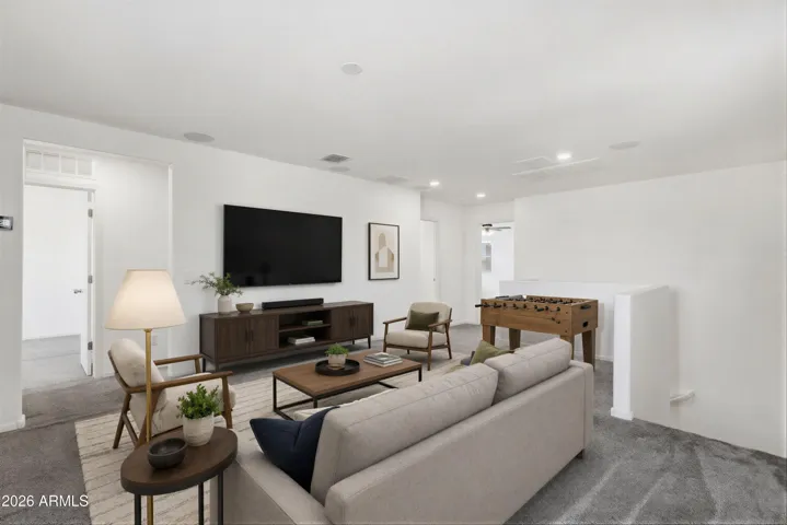Upstairs loft, split Master Bedroom, virtually staged