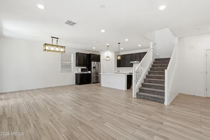Open Concept Living and Dining Room + Kitchen