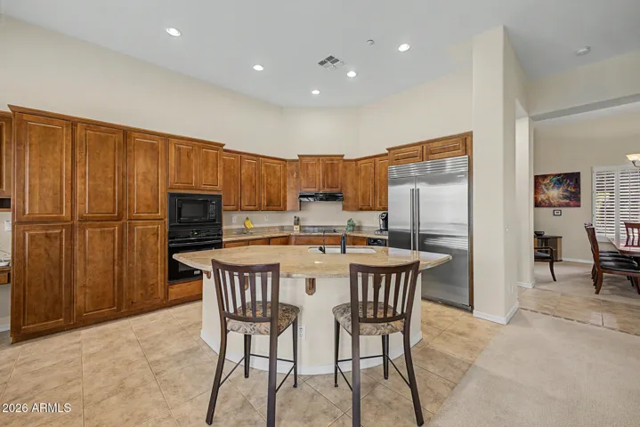 Spacious kitchen with island