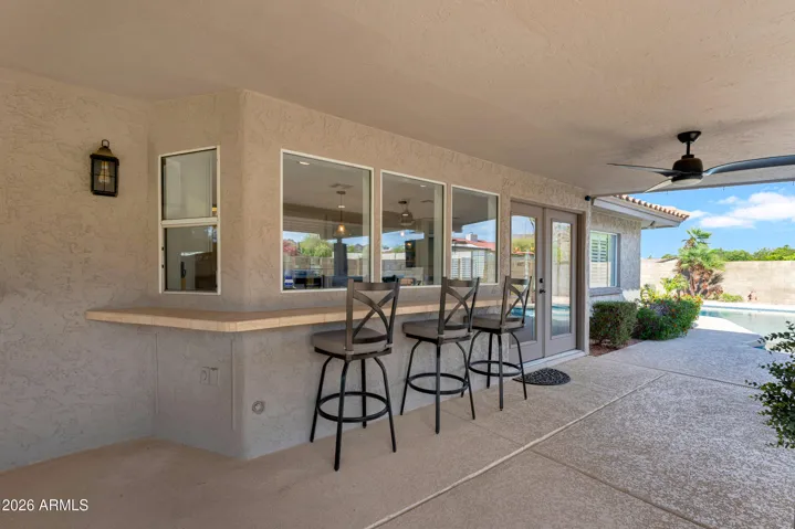 Patio bar to Kitchen Window