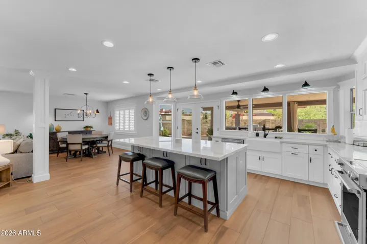Kitchen to rear patio view