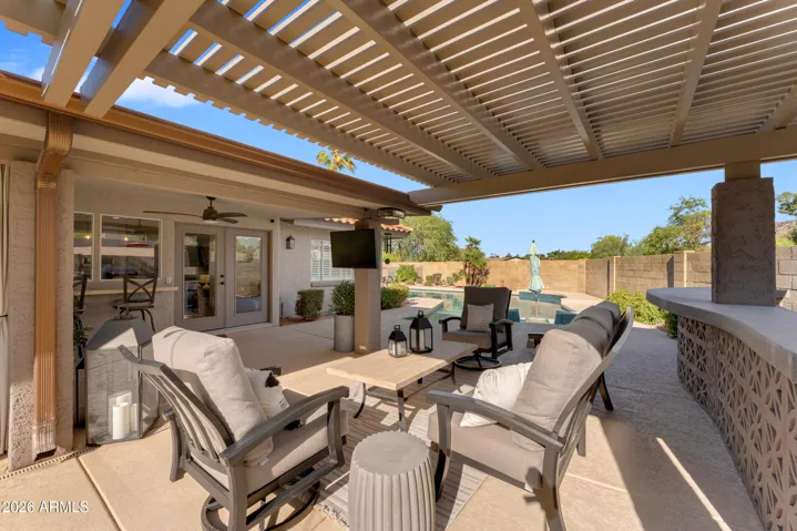 Pergola off rear patio