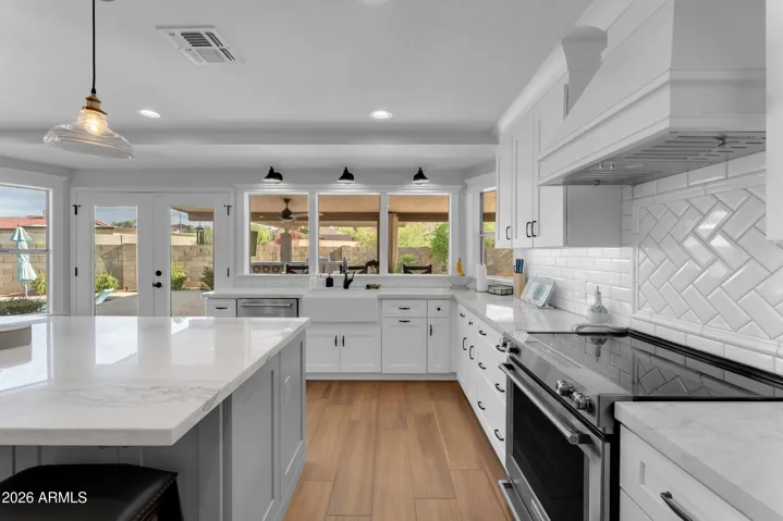 Kitchen to rear patio view