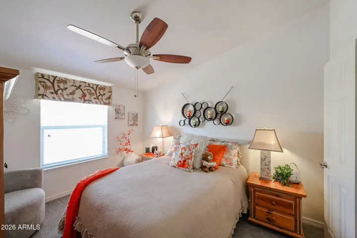Den with ceiling fan