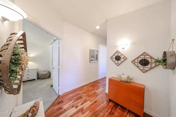 Hall to double doors on master bedroom