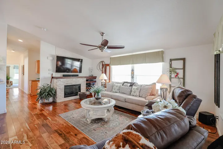 electric fireplace in front room