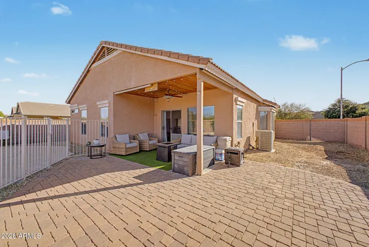 Patio extended with beautiful brick pavers. Lots of room here for your patio furniture.