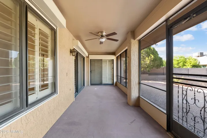 Rolling, locking security shutters and interior plantation shutters added in 2018.