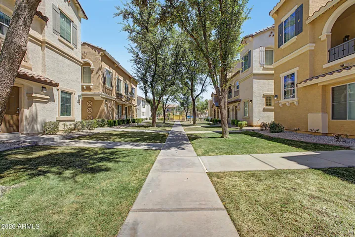 The neighborhood features lots of green space