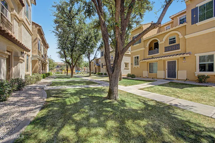 The neighborhood features lots of green space