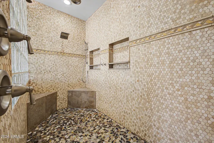 Large primary bathroom shower