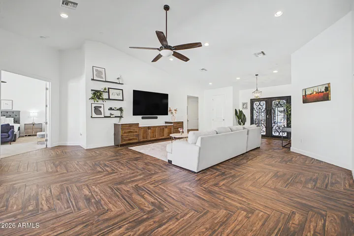 Great room off foyer and kitchen / dining area