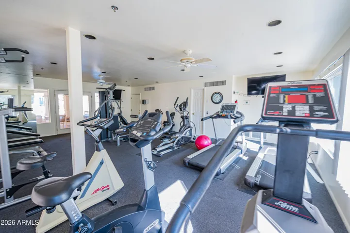 Gym within the community in addition to the public gym across the street