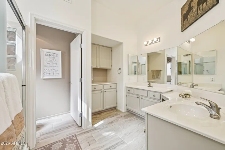The master bathroom