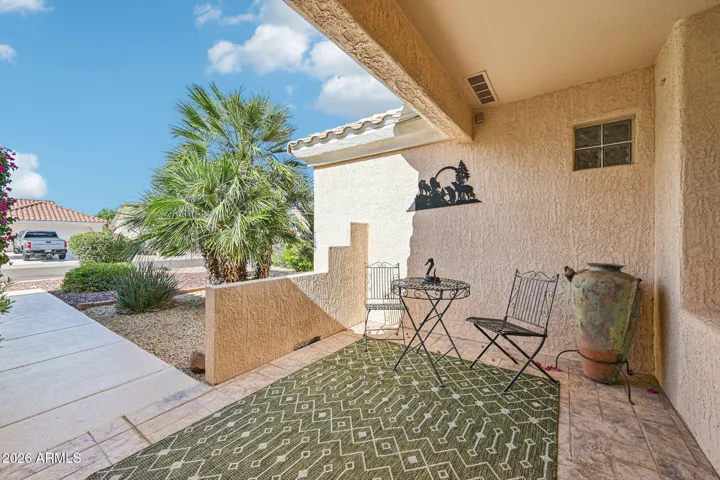 The front patio