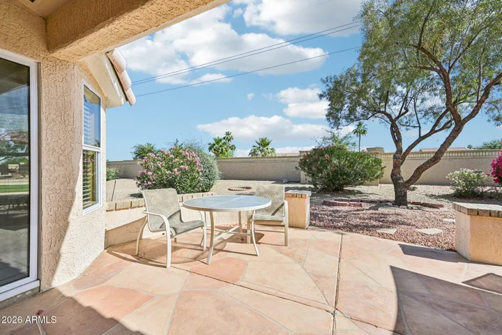 The covered and open patio