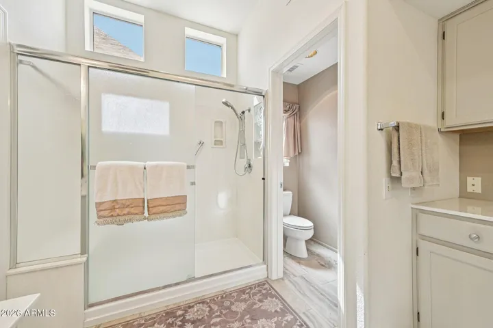 The master bathroom