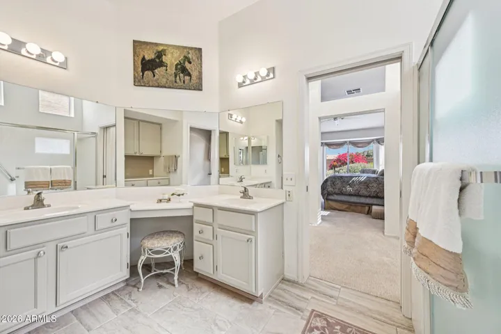 The master bathroom