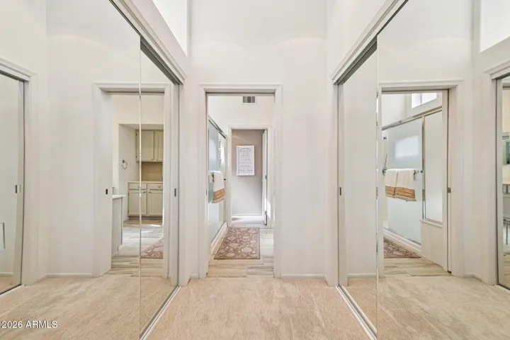 The master bedroom closets