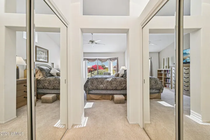 The master bedroom closets
