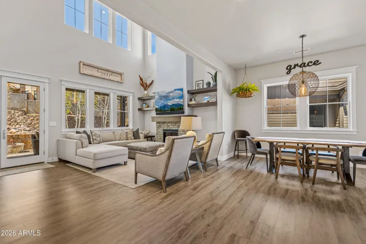 Open Great Room flows from dining area.